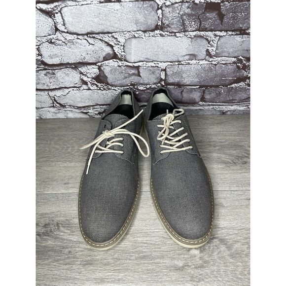 Public Opinion Gray Derby Oxfords Textured Fabric Casual Lace Up Shoes Men 9.5M - Picture 15 of 16